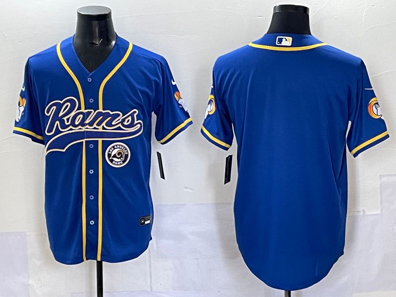 Men 2025 Los Angeles Rams Blank Blue Second generation joint name Nike Limited NFL Jersey style 06->buffalo bills->NFL Jersey